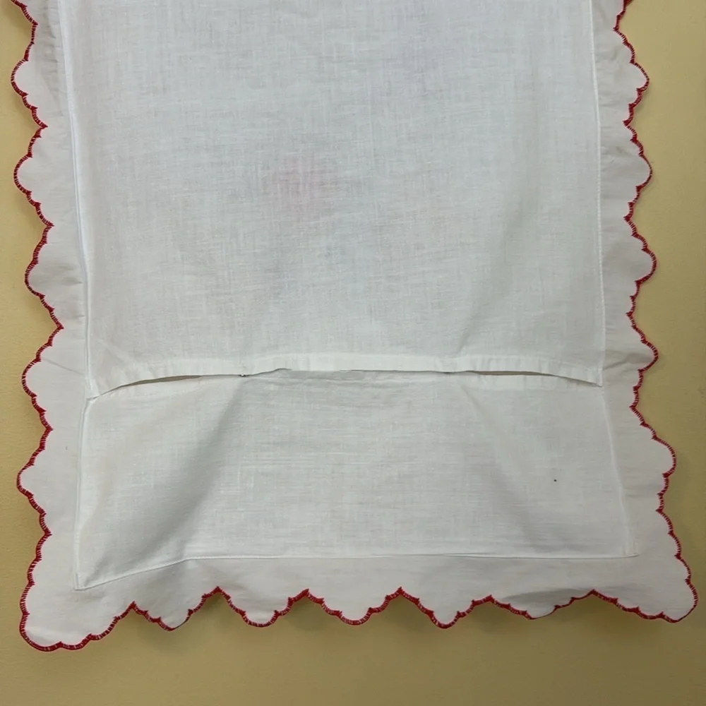 Set of Vintage White Embroidered Asian Inspired Floral Decorative Pillow Cases